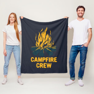 Campfire Family Reunion Camping Crew Fleece Blanket