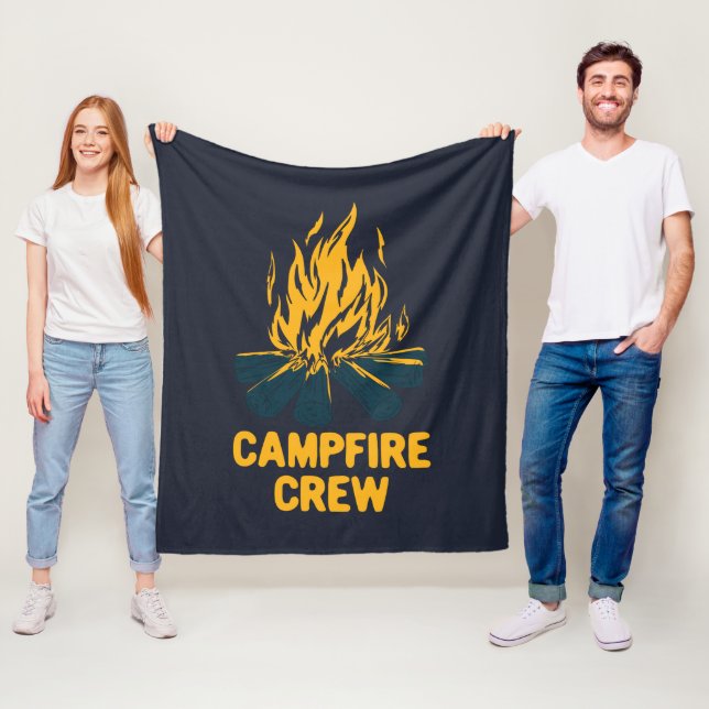 Campfire Family Reunion Camping Crew Fleece Blanket (In Situ)
