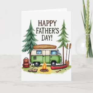 Campfire Fathers Day Illustration Card