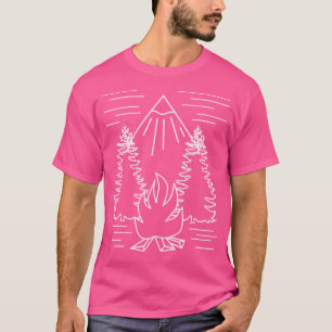Campfire Fireplace Camping Fire Bowl Hiking Bonfir T-Shirt