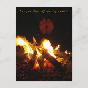 Campfire Footsies Postcard