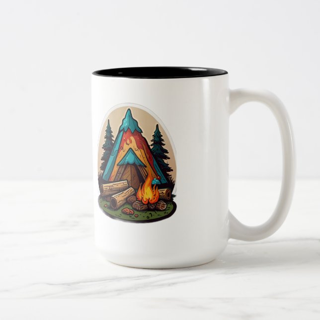 Campfire Fun for Your Threads Two-Tone Coffee Mug (Right)