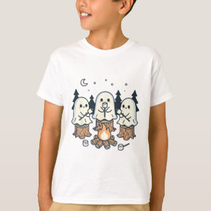 Campfire Ghost Spooky Marshmallow Halloween Bonfir T-Shirt