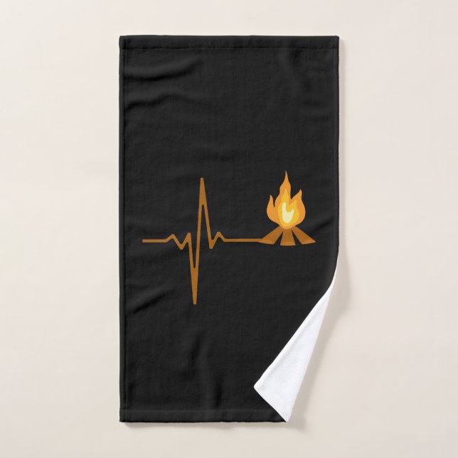 Campfire Heartbeat Camping Hand Towel (Hand Towel)