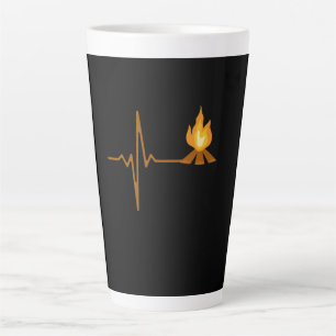 Campfire Heartbeat Camping Latte Mug