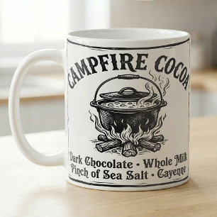Campfire hot cocoa recipe vintage art coffee mug