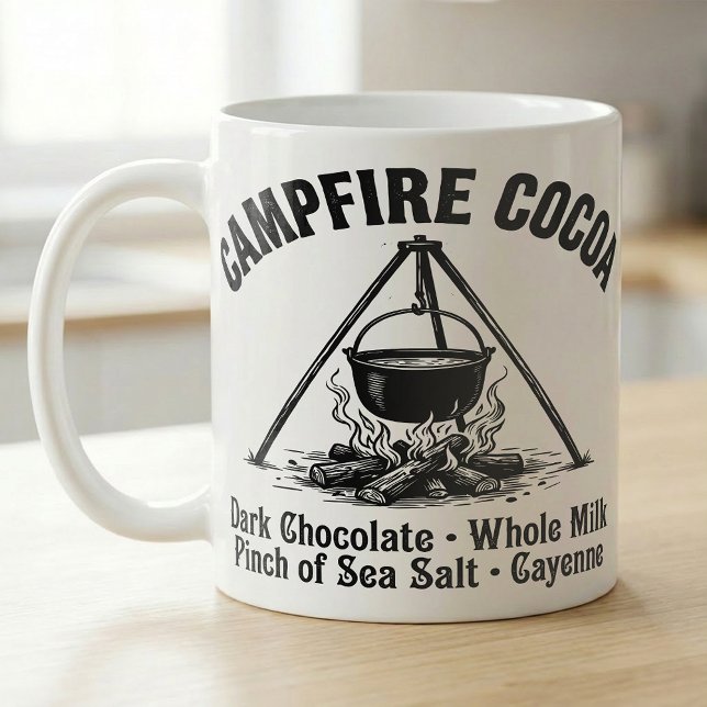 Campfire hot cocoa recipe vintage art coffee mug (Creator Uploaded)
