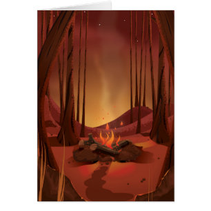 Campfire in the forest.