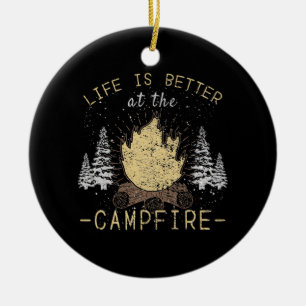 Campfire - Life Is Better By The Campfire Ceramic Tree Decoration
