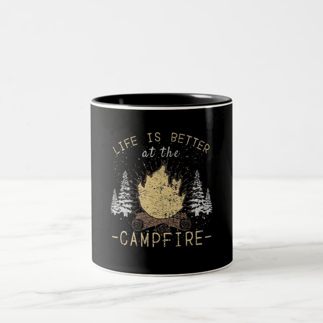 Campfire - Life Is Better By The Campfire Two-Tone Coffee Mug (Center)