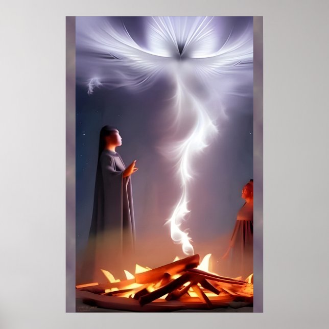 Campfire Magic - AI Fantasy Art Print Tribal (Front)