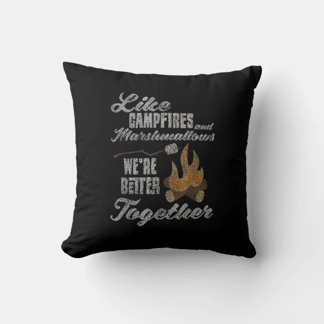 Campfire Marshmallows Better Together Distressed V Cushion (Front)