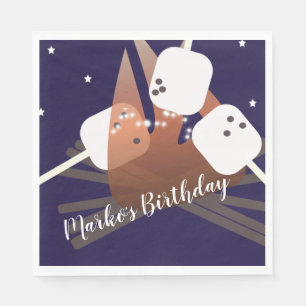 Campfire Marshmallows Stars Camping Outdoor    Napkin