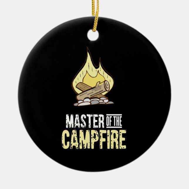 Campfire - Master of The Campfire Ceramic Tree Decoration (Front)