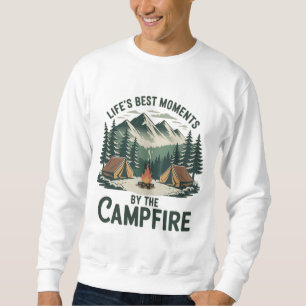 Campfire Moments Vintage Mountain Design Men’s Sweatshirt