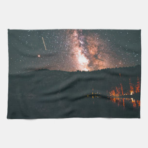 campfire night sky tea towel