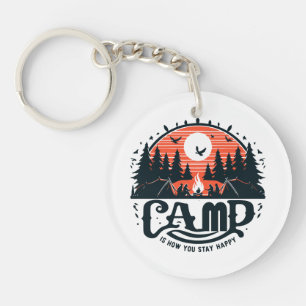 Campfire Nights Amid Pine Forests Key Ring