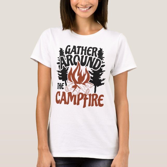 Campfire Nights Cosy Outdoor Adventure T-Shirt (Front)