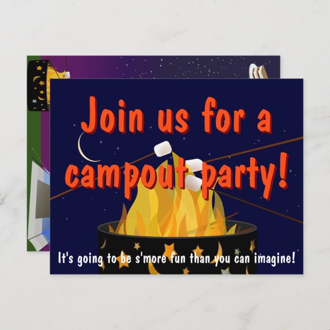 Campfire Party Invitation (Front/Back)