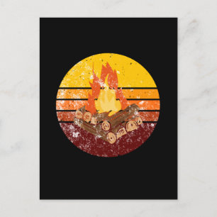 Campfire Retro Vintage Postcard