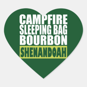 Campfire Sleeping Bag Bourbon Shenandoah Heart Sticker
