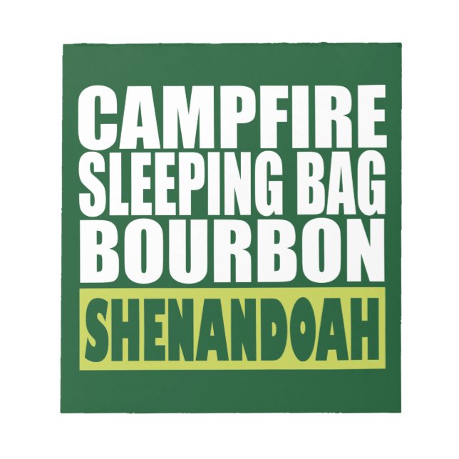 Campfire Sleeping Bag Bourbon Shenandoah Notepad (Front)