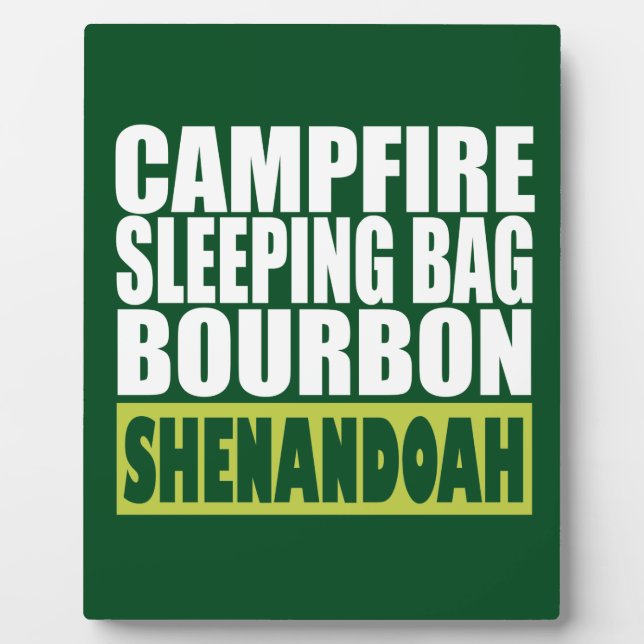 Campfire Sleeping Bag Bourbon Shenandoah Plaque (Front)