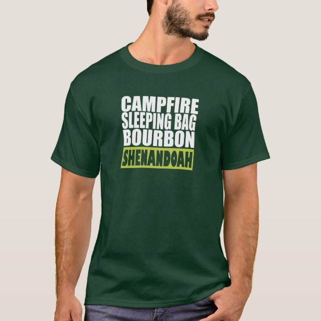 Campfire Sleeping Bag Bourbon Shenandoah T-Shirt (Front)