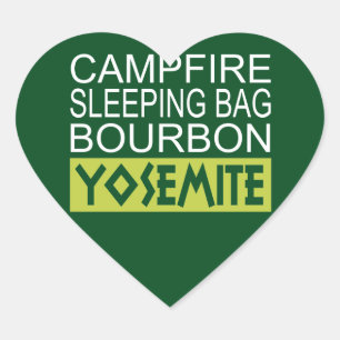 Campfire Sleeping Bag Bourbon Yosemite Heart Sticker