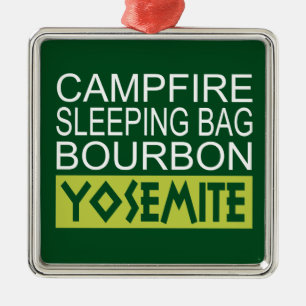 Campfire Sleeping Bag Bourbon Yosemite Metal Tree Decoration