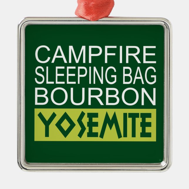 Campfire Sleeping Bag Bourbon Yosemite Metal Tree Decoration (Front)