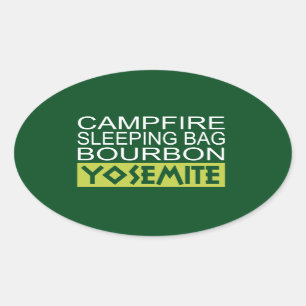 Campfire Sleeping Bag Bourbon Yosemite Oval Sticker