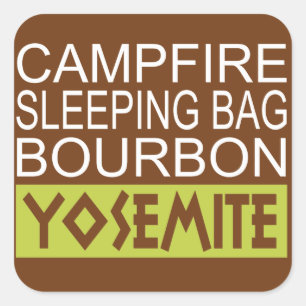 Campfire Sleeping Bag Bourbon Yosemite Square Sticker