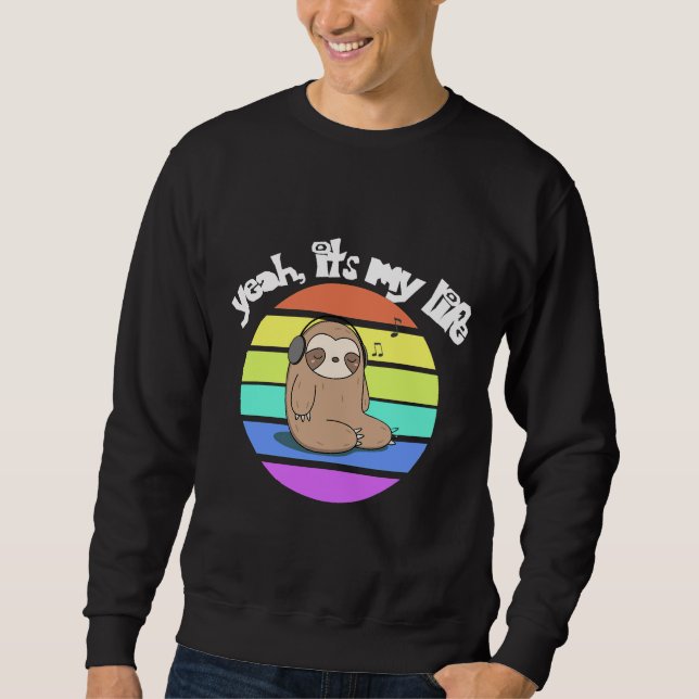 Campfire Sloth Design Sweatshirt (Front)
