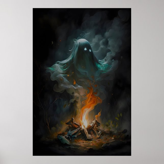 Campfire Smoke Ghost, Vintage Poster, Art Poster (Front)