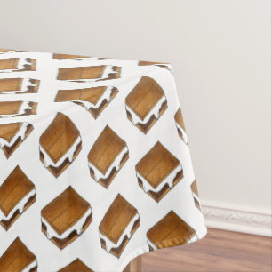Campfire S'mores Chocolate Marshmallow Smore Tablecloth
