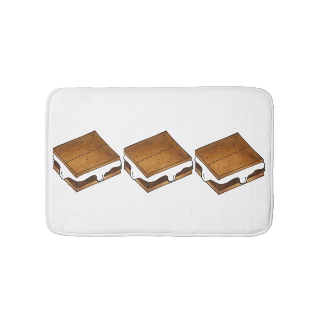 Campfire S'mores Marshmallow Camp Fire Smores Bath Mat (Front)
