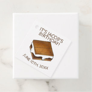 Campfire S'mores Marshmallow Smores Birthday Party Favour Tags
