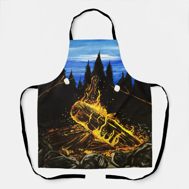 Campfire Sunset Cooking Vibes for Outdoor Apron (Front)