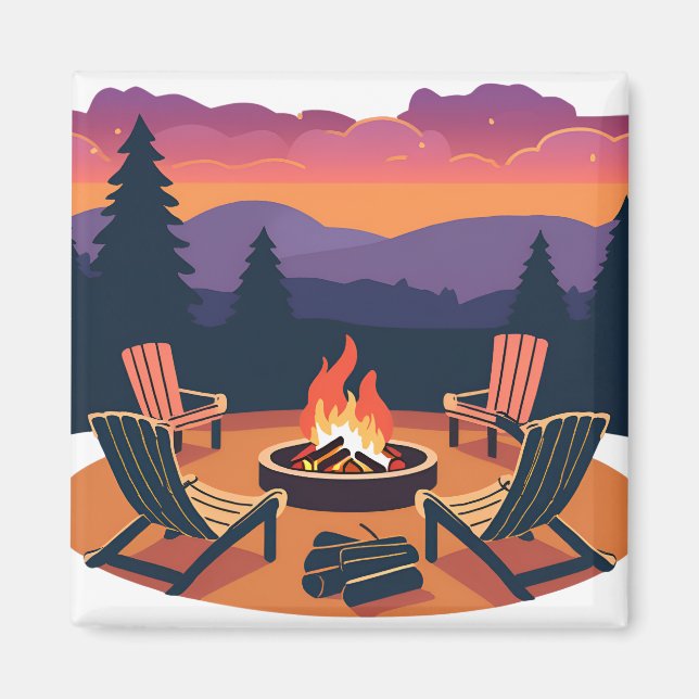 Campfire Sunset Magnet (Front)