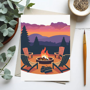 Campfire Sunset Postcard