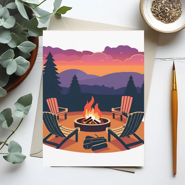 Campfire Sunset Postcard (Creator Uploaded)