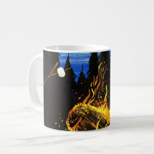 Campfire Sunset Wilderness Scene for Cosy Nature Coffee Mug