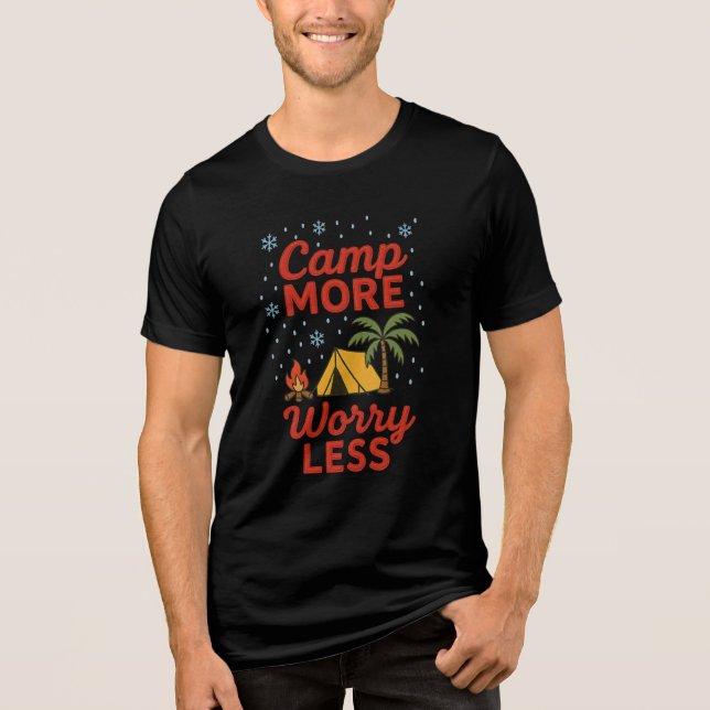 Campfire Tent Hiking Nature T-Shirt /Tshirt Tri-Blend Shirt (Front)