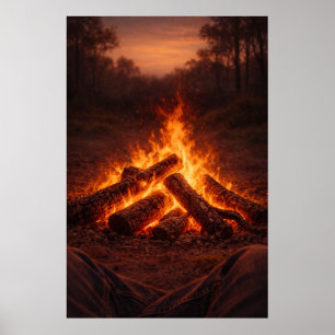 Campfire Thoughts Fireside Wall Art Poster