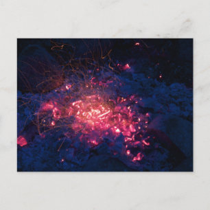 Campfire with Burning Embers Postcard