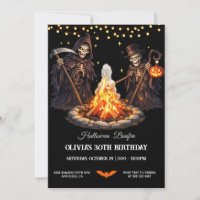 campfire with spooky characters Halloween Party