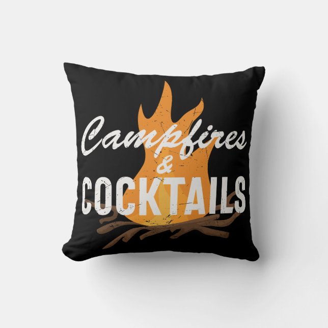Campfires And Cocktails Cushion (Front)
