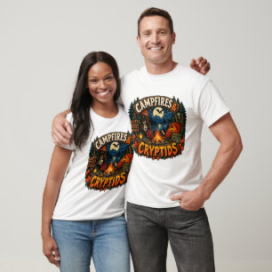 Campfires & Cryptids Bigfoot Camping Halloween T-Shirt