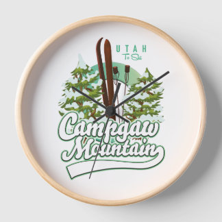 Campgaw Mountain Utah Ski logo Clock